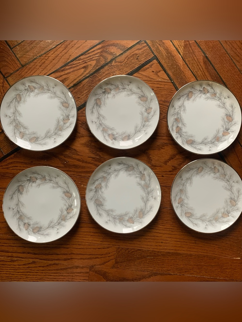 Sierra Pines by Sango Fine China Set of 6 Bread and Butter Plates 6 1/8"